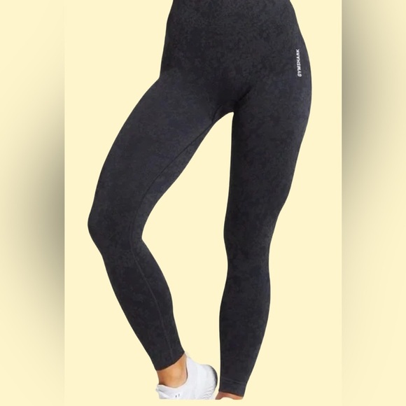 Gymshark adapt animal black athletic stretch yoga lightweight seamless legging M - Picture 1 of 3